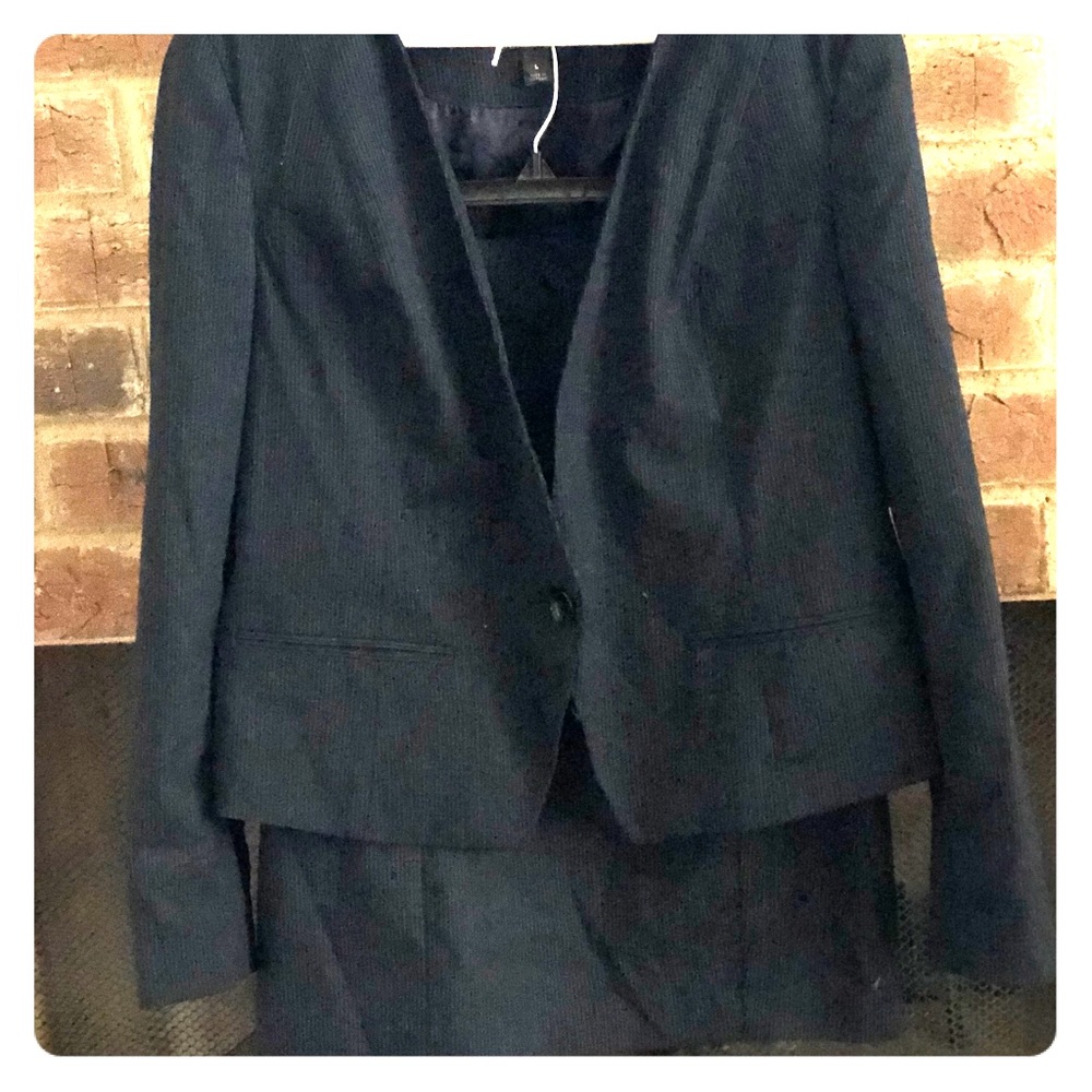 Pinstripe Worthington Blazer and Skirt Set